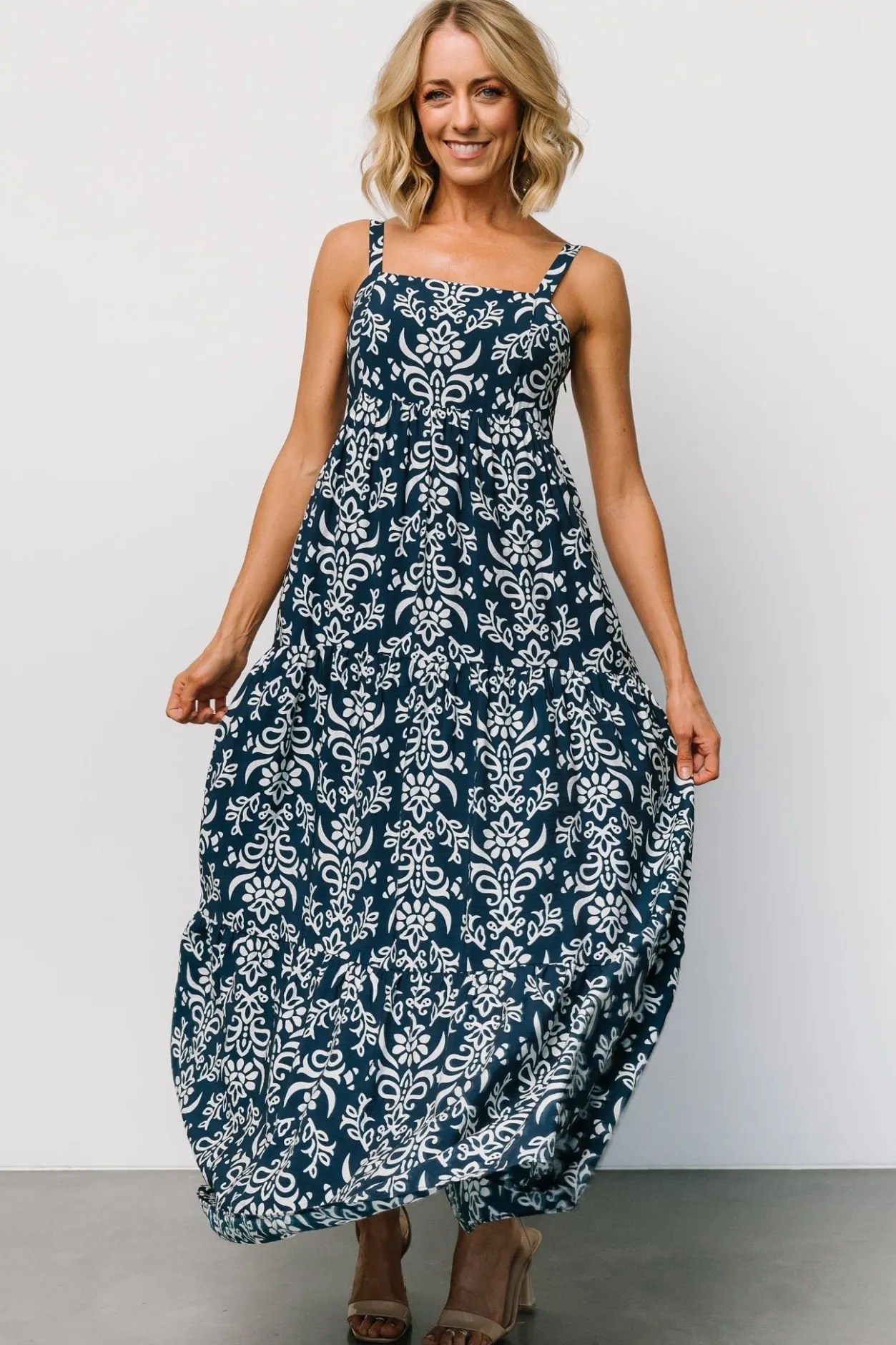 New Baltic Born Oceanside Maxi Dress | Navy Print NavyPrint