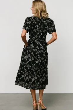 Sale Baltic Born Odeya Tiered Midi Dress | Black + White Black+White