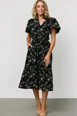 Sale Baltic Born Odeya Tiered Midi Dress | Black + White Black+White