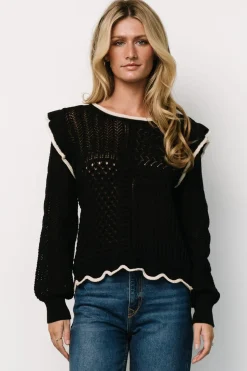 Outlet Baltic Born Oleya Knit Sweater Top | Black
