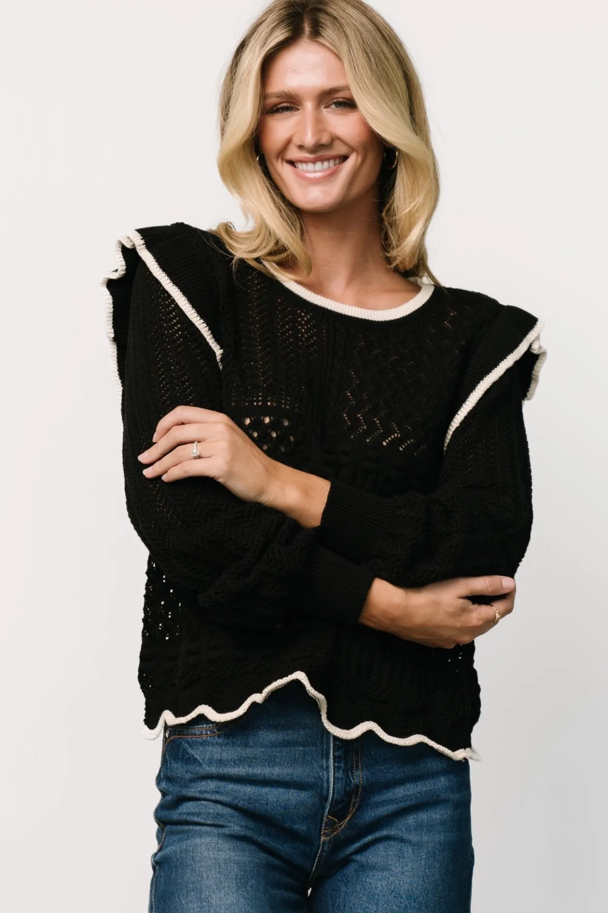 Outlet Baltic Born Oleya Knit Sweater Top | Black