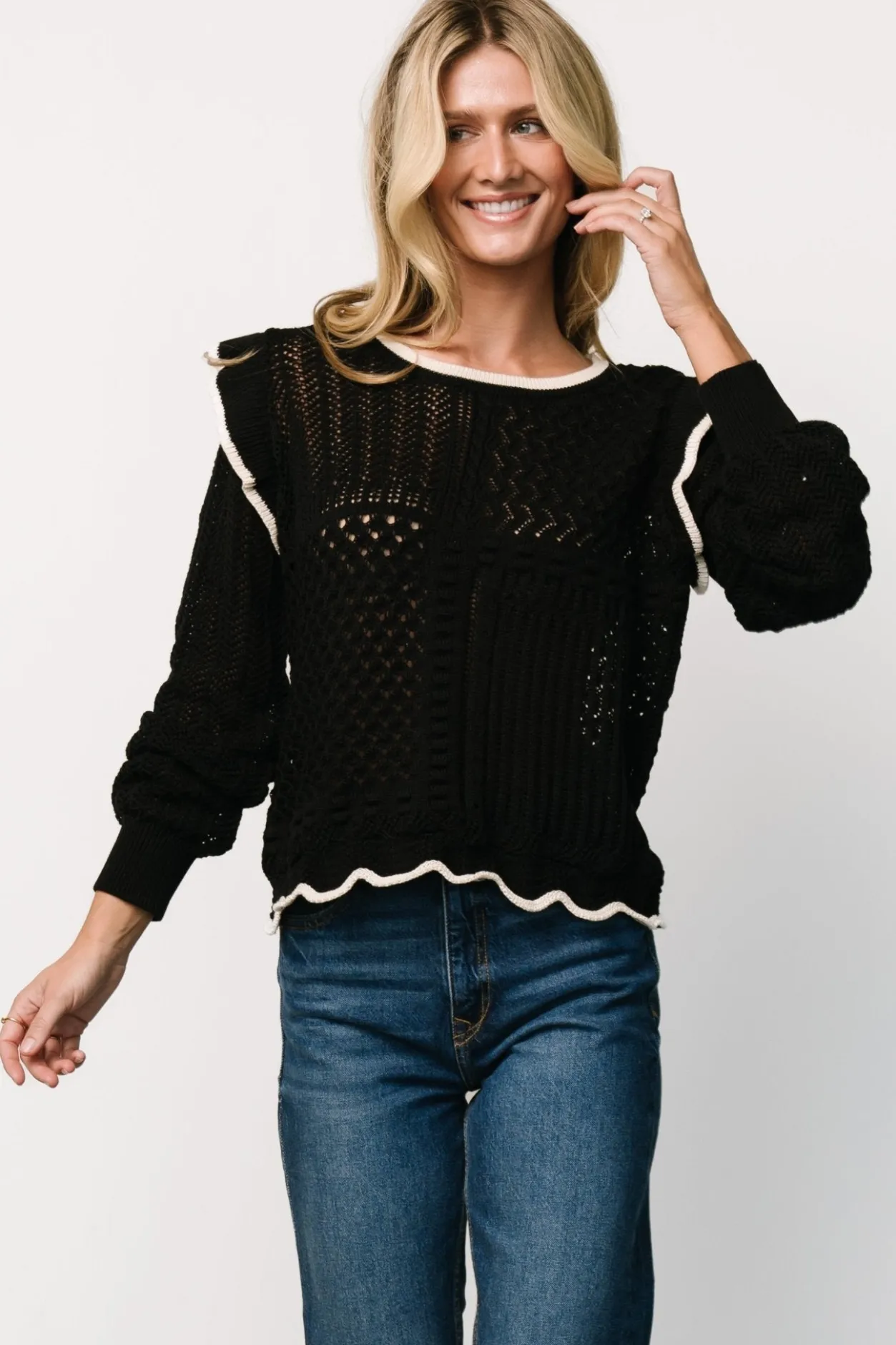 Outlet Baltic Born Oleya Knit Sweater Top | Black