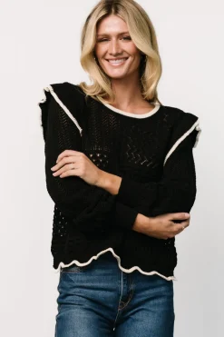 Outlet Baltic Born Oleya Knit Sweater Top | Black