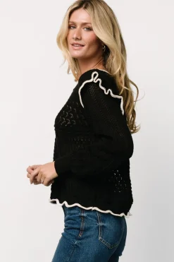 Outlet Baltic Born Oleya Knit Sweater Top | Black