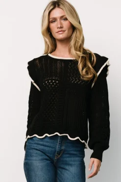 Outlet Baltic Born Oleya Knit Sweater Top | Black