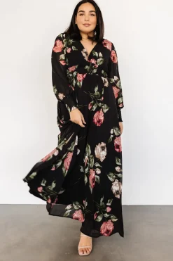Discount Baltic Born Olivia Maxi Dress | Black Rose Floral BlackRoseFloral