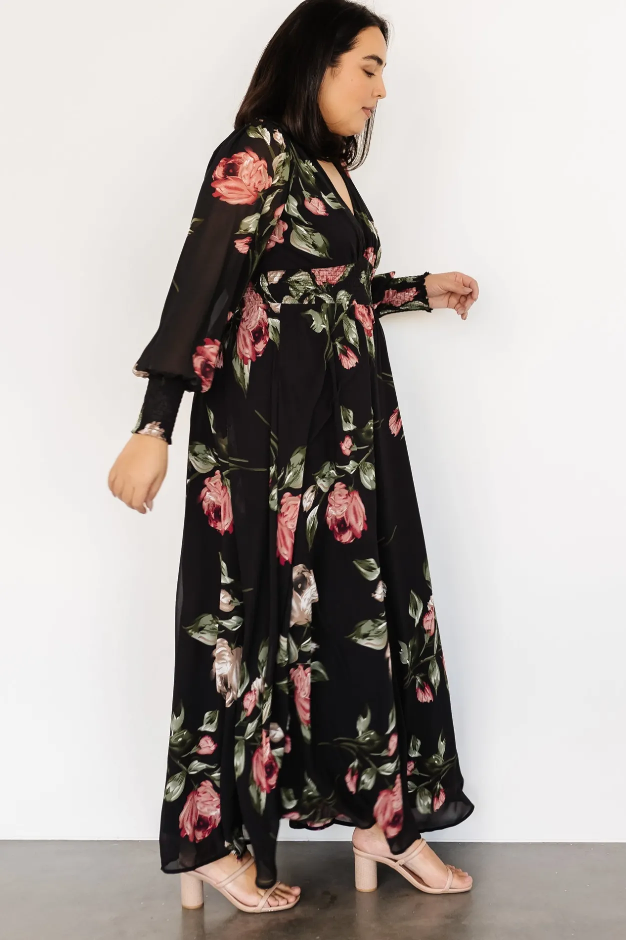 Discount Baltic Born Olivia Maxi Dress | Black Rose Floral BlackRoseFloral