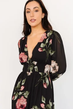 Discount Baltic Born Olivia Maxi Dress | Black Rose Floral BlackRoseFloral