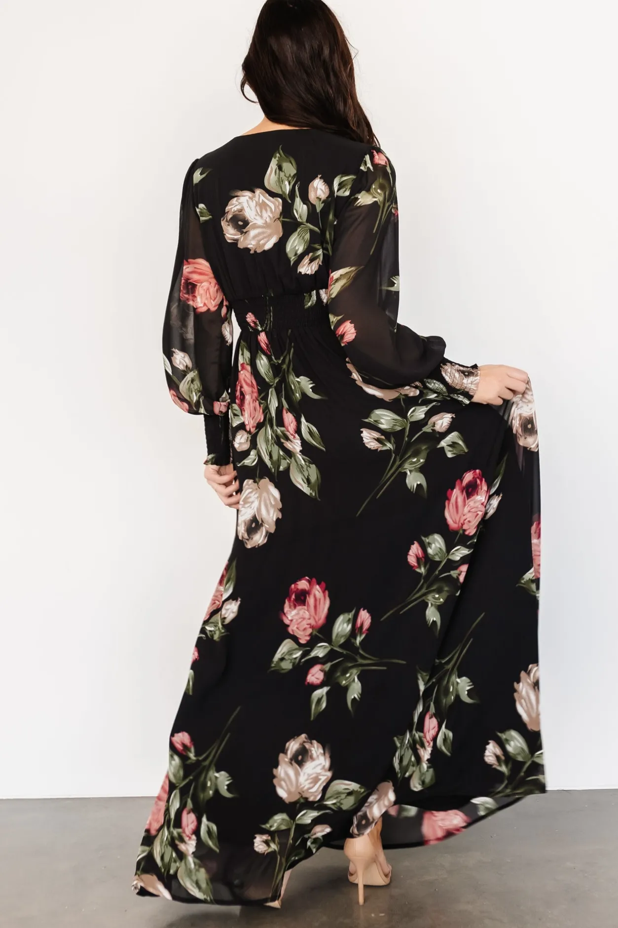 Discount Baltic Born Olivia Maxi Dress | Black Rose Floral BlackRoseFloral