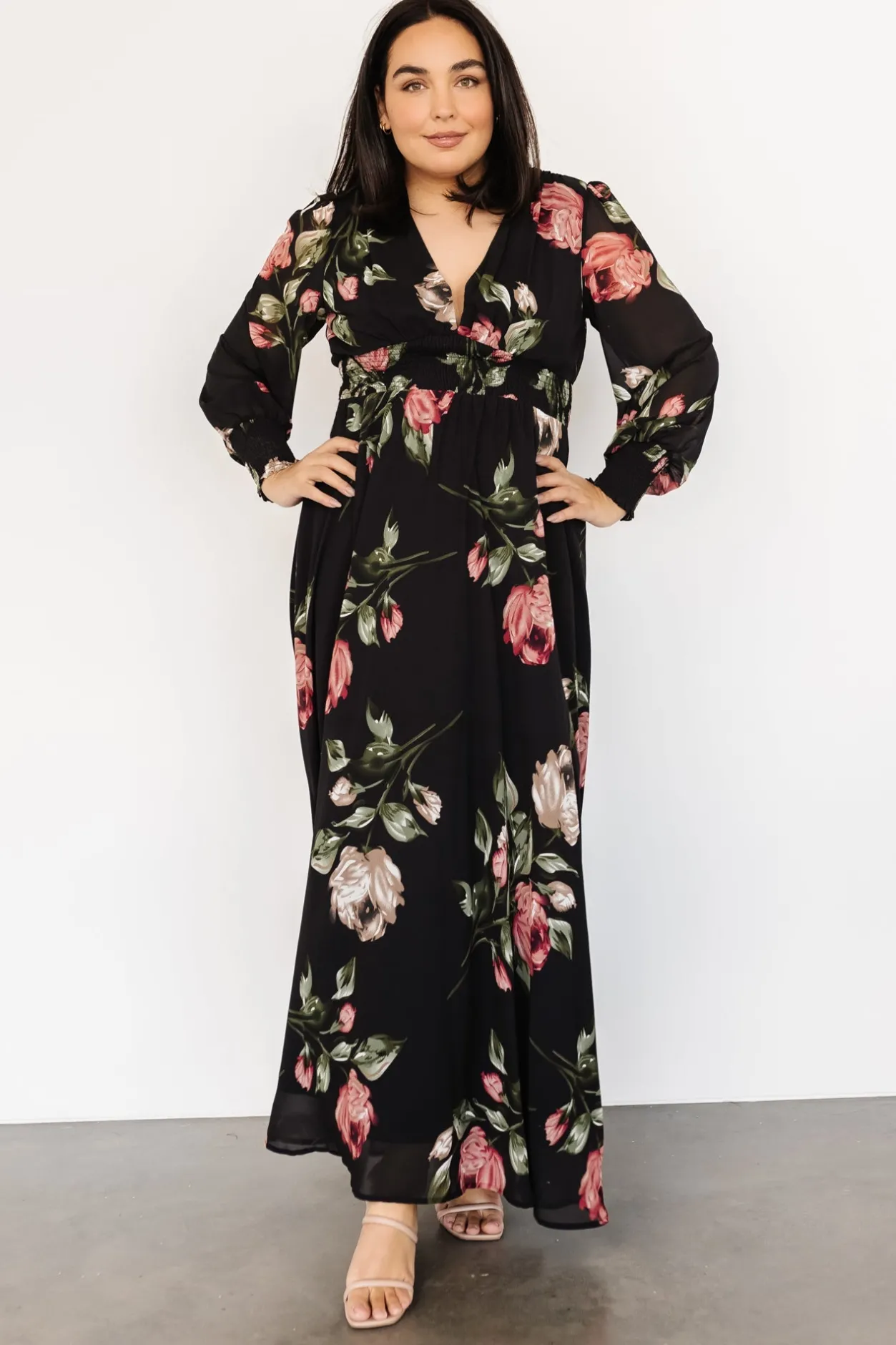 Discount Baltic Born Olivia Maxi Dress | Black Rose Floral BlackRoseFloral