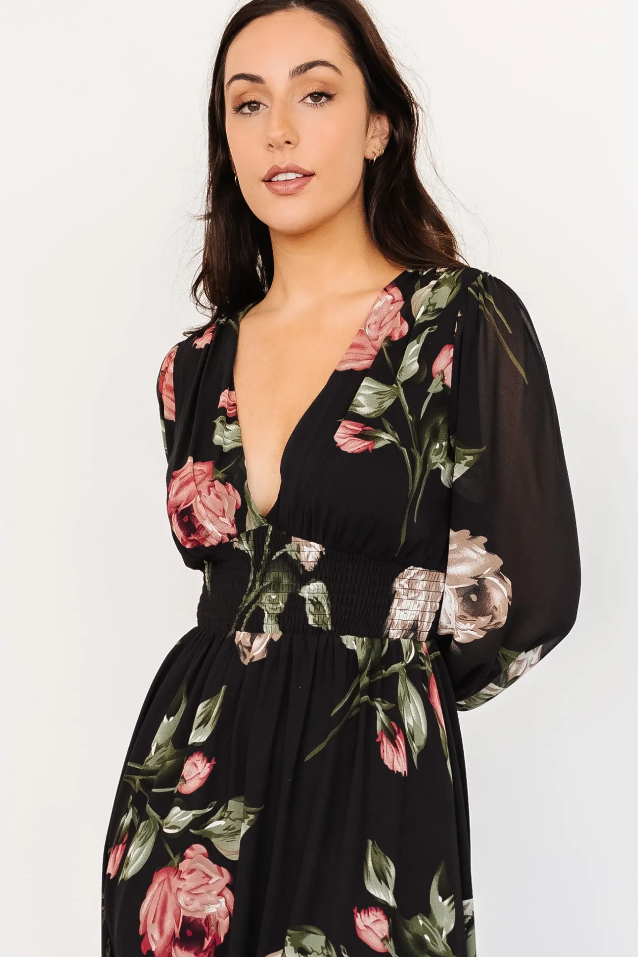 Discount Baltic Born Olivia Maxi Dress | Black Rose Floral BlackRoseFloral
