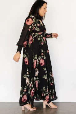 Discount Baltic Born Olivia Maxi Dress | Black Rose Floral BlackRoseFloral