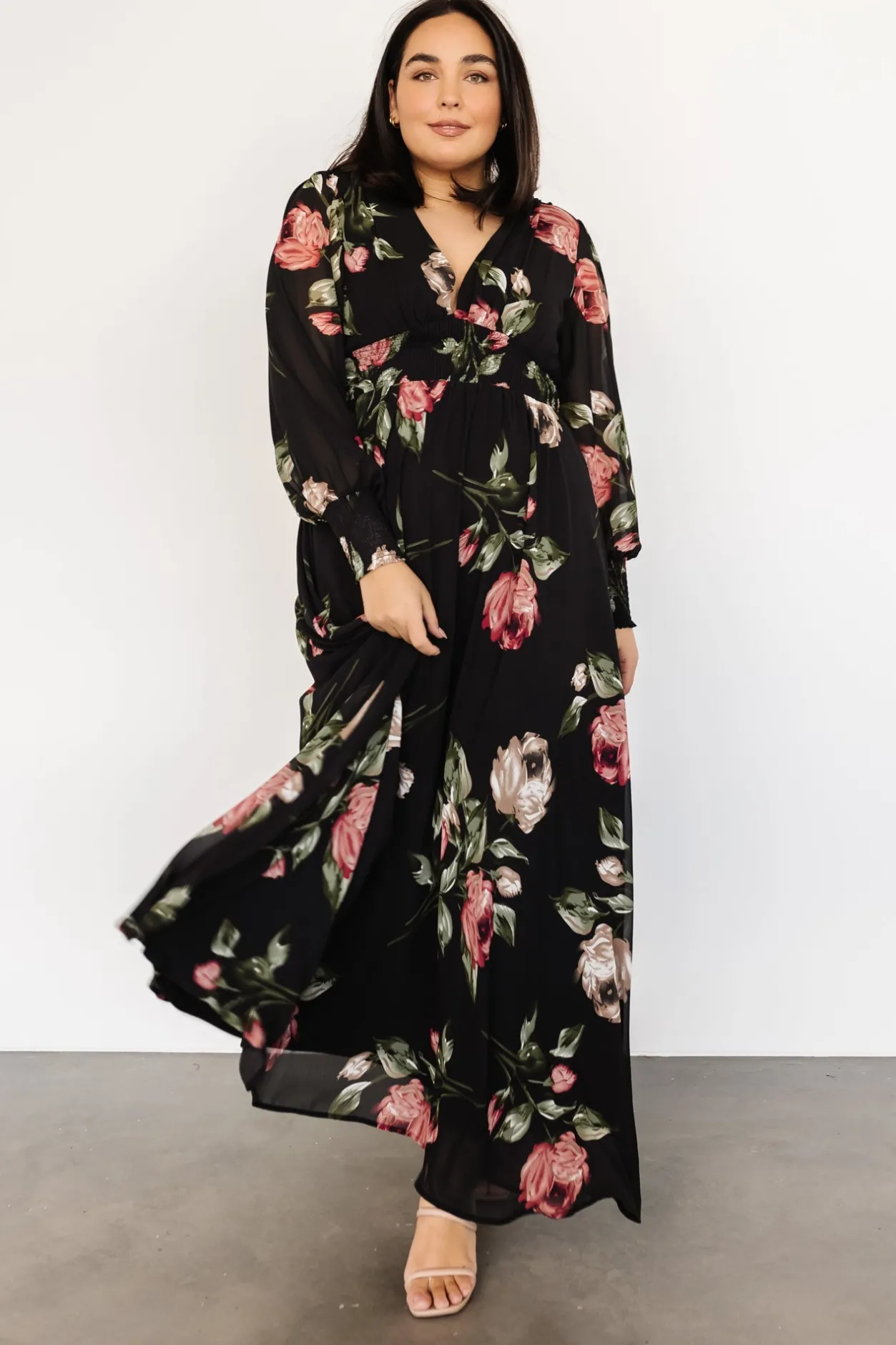 Discount Baltic Born Olivia Maxi Dress | Black Rose Floral BlackRoseFloral