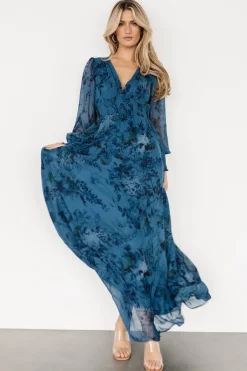 Best Baltic Born Olivia Maxi Dress | Deep Blue Floral DeepBlueFloral