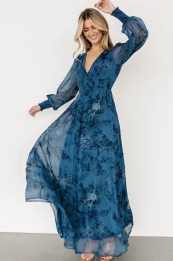 Best Baltic Born Olivia Maxi Dress | Deep Blue Floral DeepBlueFloral