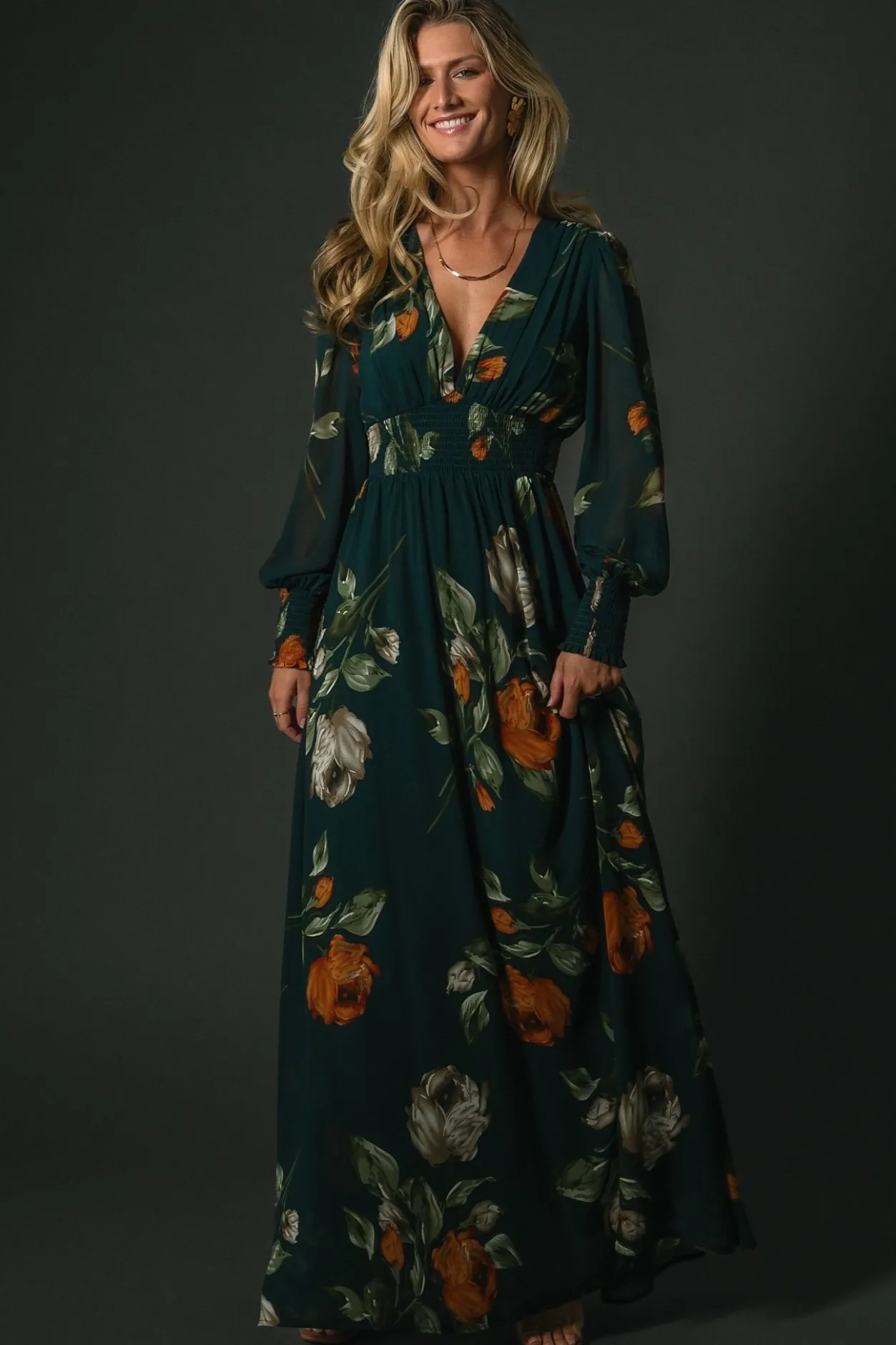 Hot Baltic Born Olivia Maxi Dress | Deep Topaz Floral DeepTopazFloral