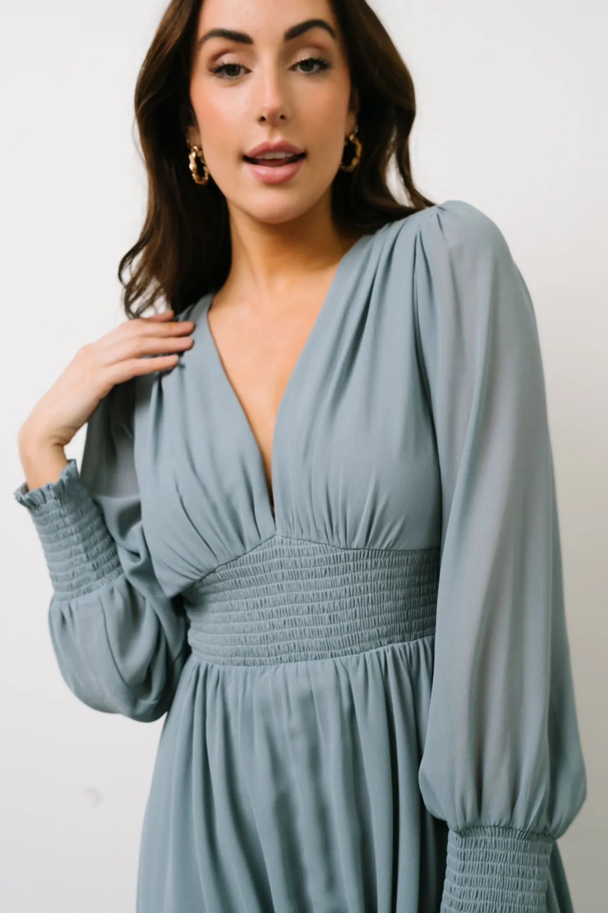Hot Baltic Born Olivia Maxi Dress | Dusty Blue DustyBlue