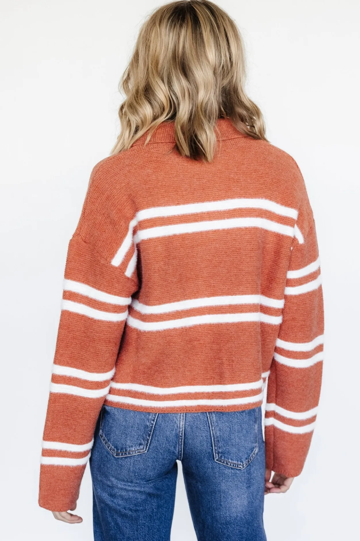 New Baltic Born Olsen Stripe Sweater | Dark Clay + White DarkClay+White
