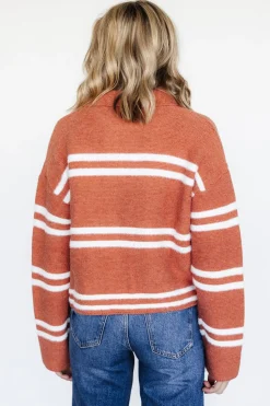 New Baltic Born Olsen Stripe Sweater | Dark Clay + White DarkClay+White
