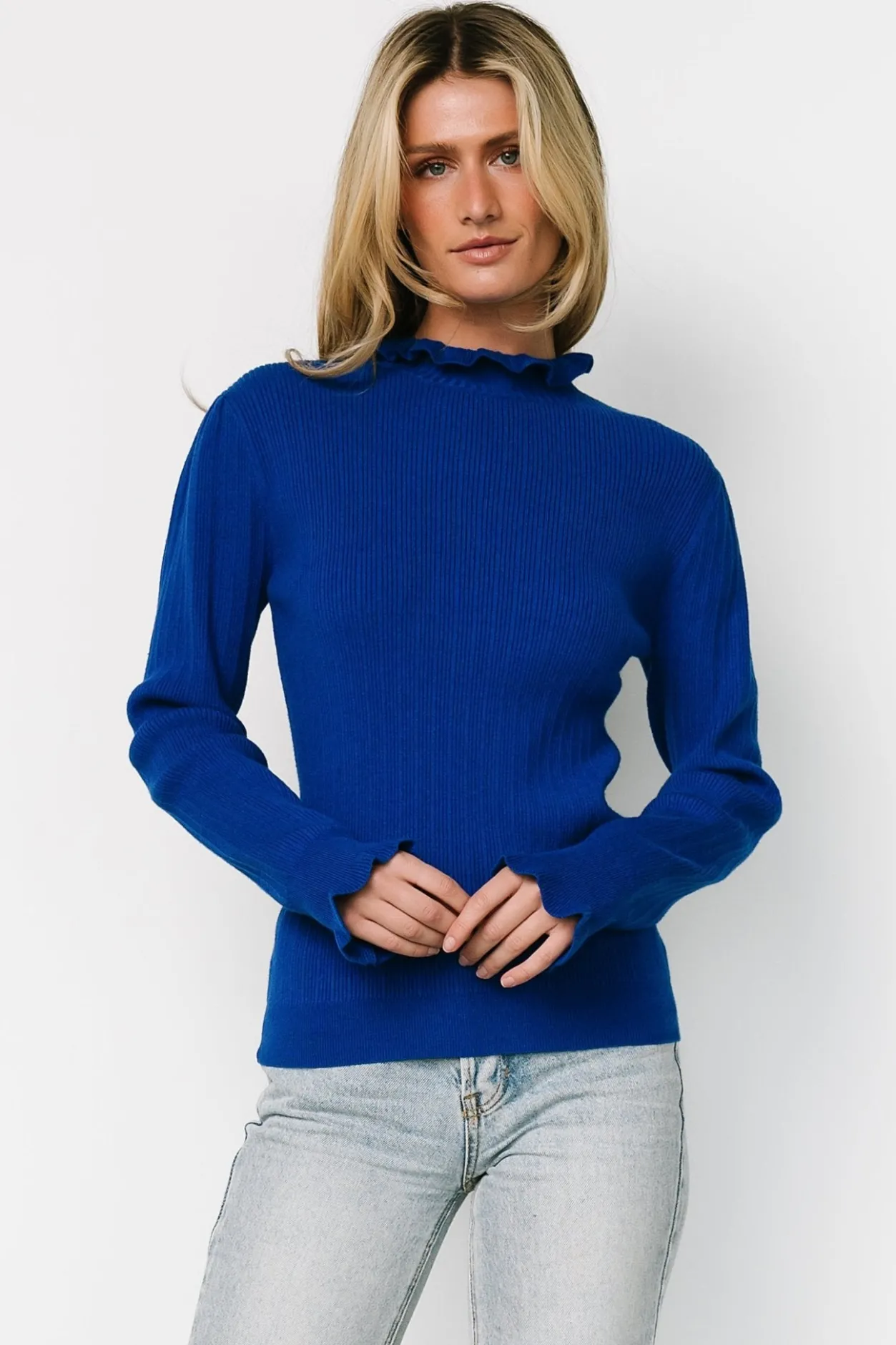 Outlet Baltic Born Olympia Sweater Top | Cobalt