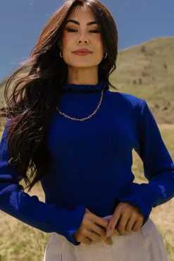 Outlet Baltic Born Olympia Sweater Top | Cobalt