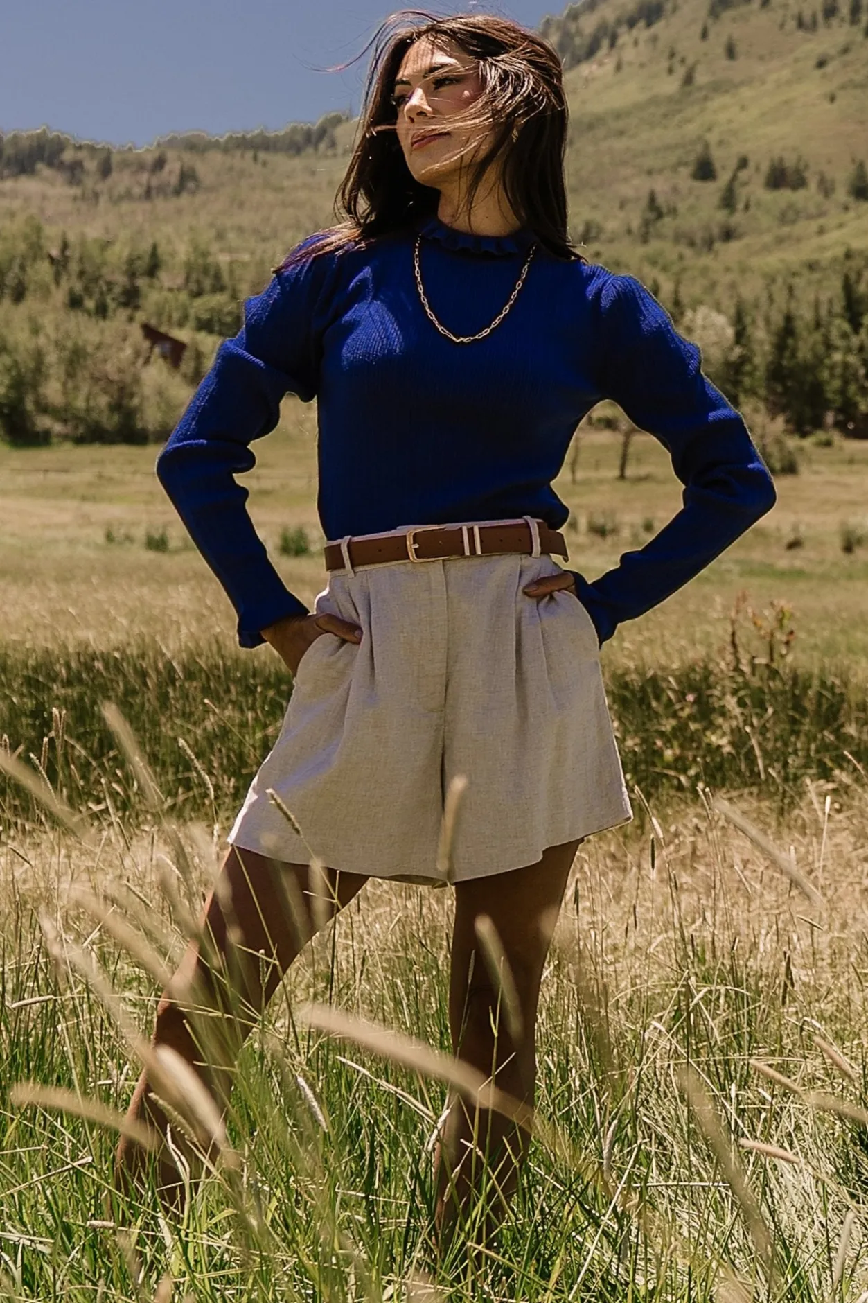 Outlet Baltic Born Olympia Sweater Top | Cobalt