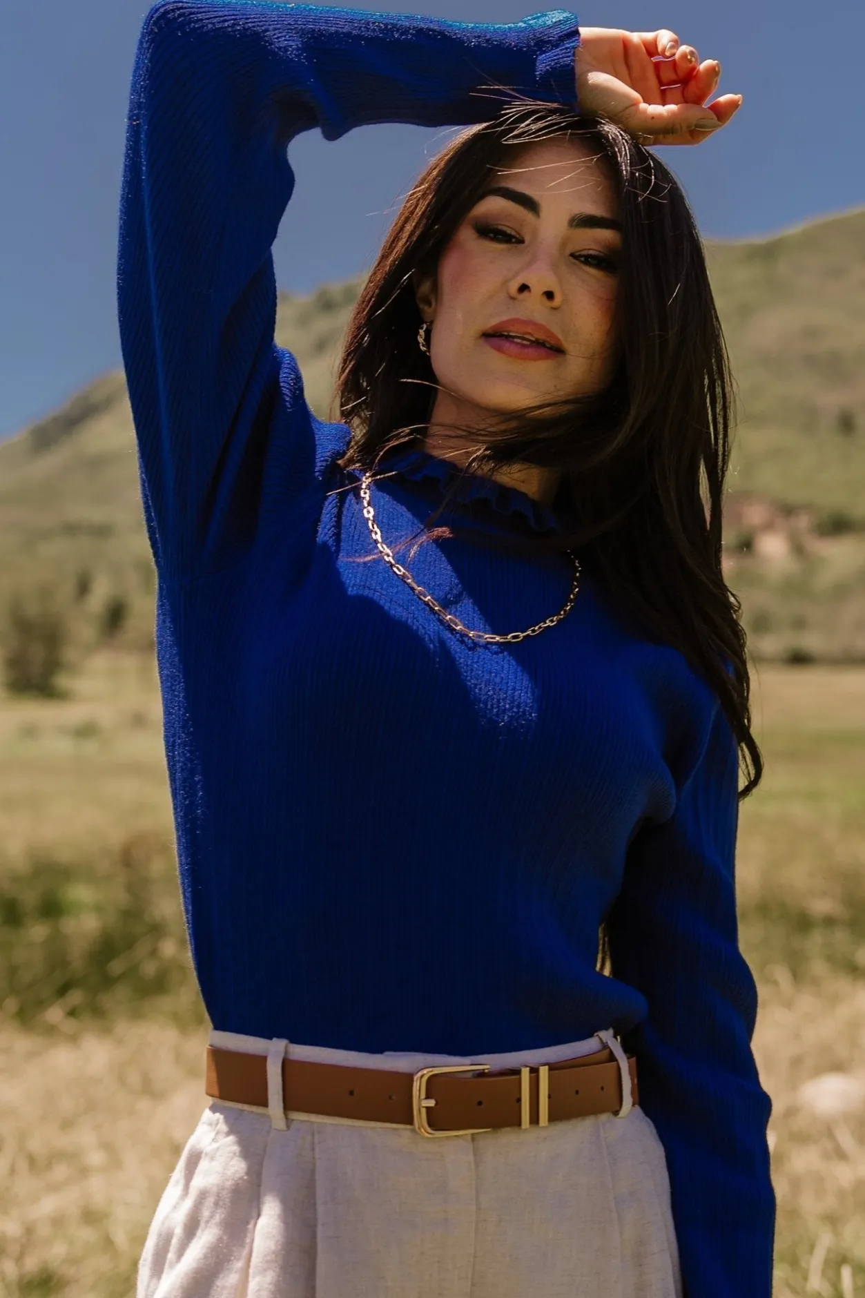 Outlet Baltic Born Olympia Sweater Top | Cobalt