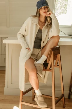 Online Baltic Born Ontario Long Button Cardigan | Oatmeal