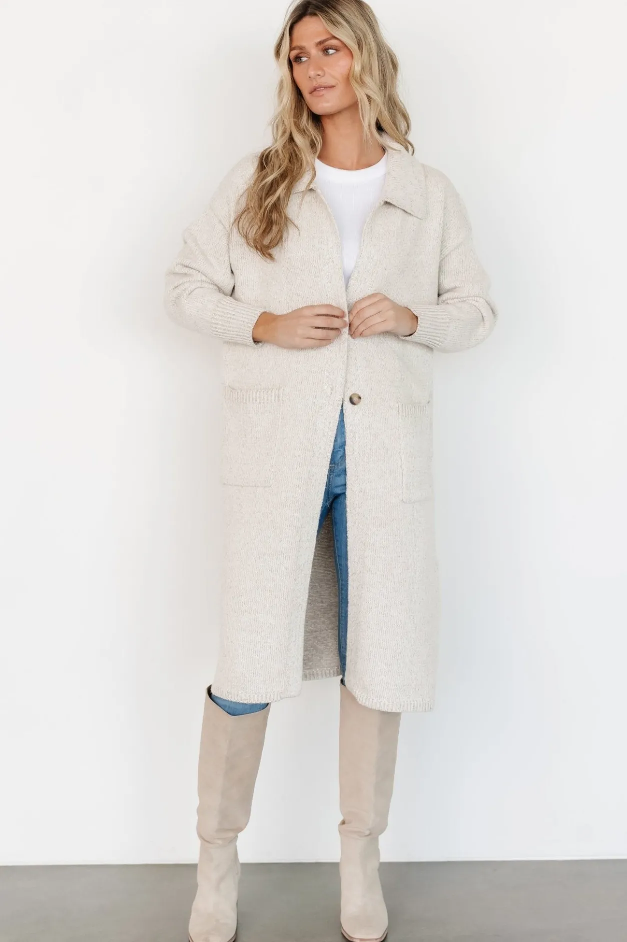 Online Baltic Born Ontario Long Button Cardigan | Oatmeal