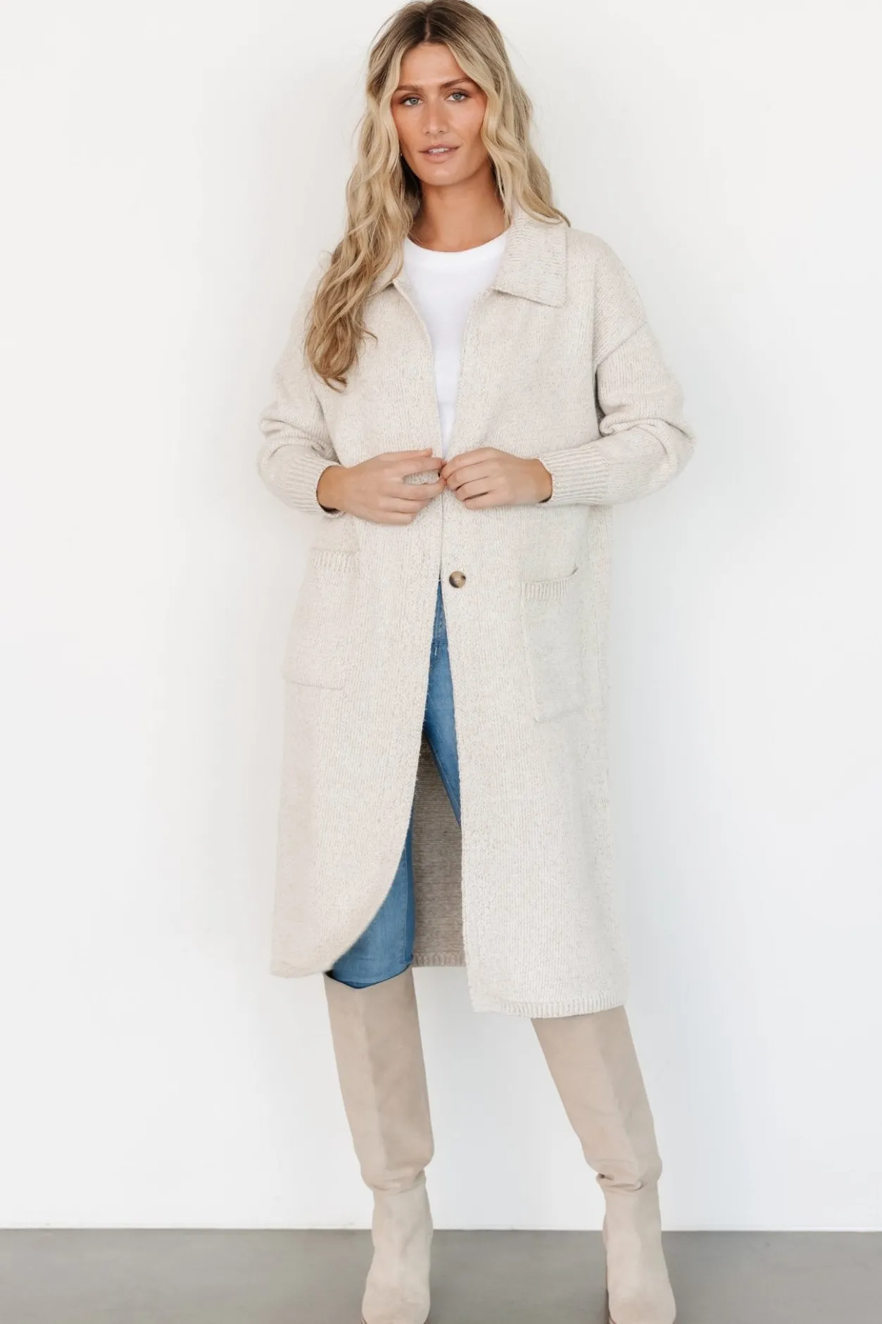 Online Baltic Born Ontario Long Button Cardigan | Oatmeal