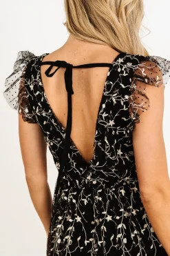 Fashion Baltic Born Orza Embroidered Maxi Dress | Black