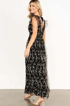 Fashion Baltic Born Orza Embroidered Maxi Dress | Black