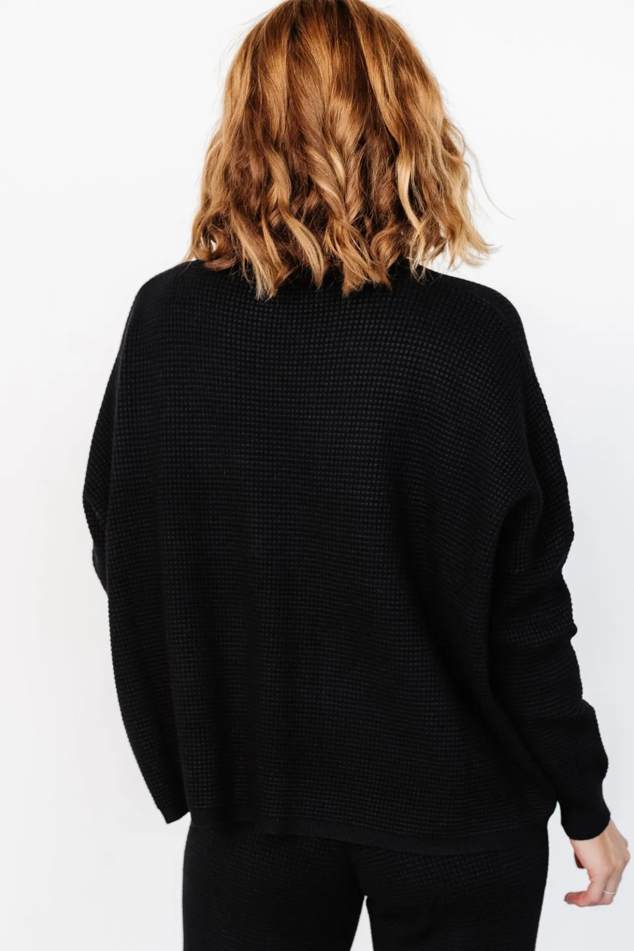 Best Baltic Born Owen Waffle Sweater Top | Black