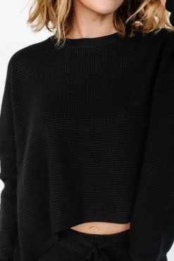Best Baltic Born Owen Waffle Sweater Top | Black