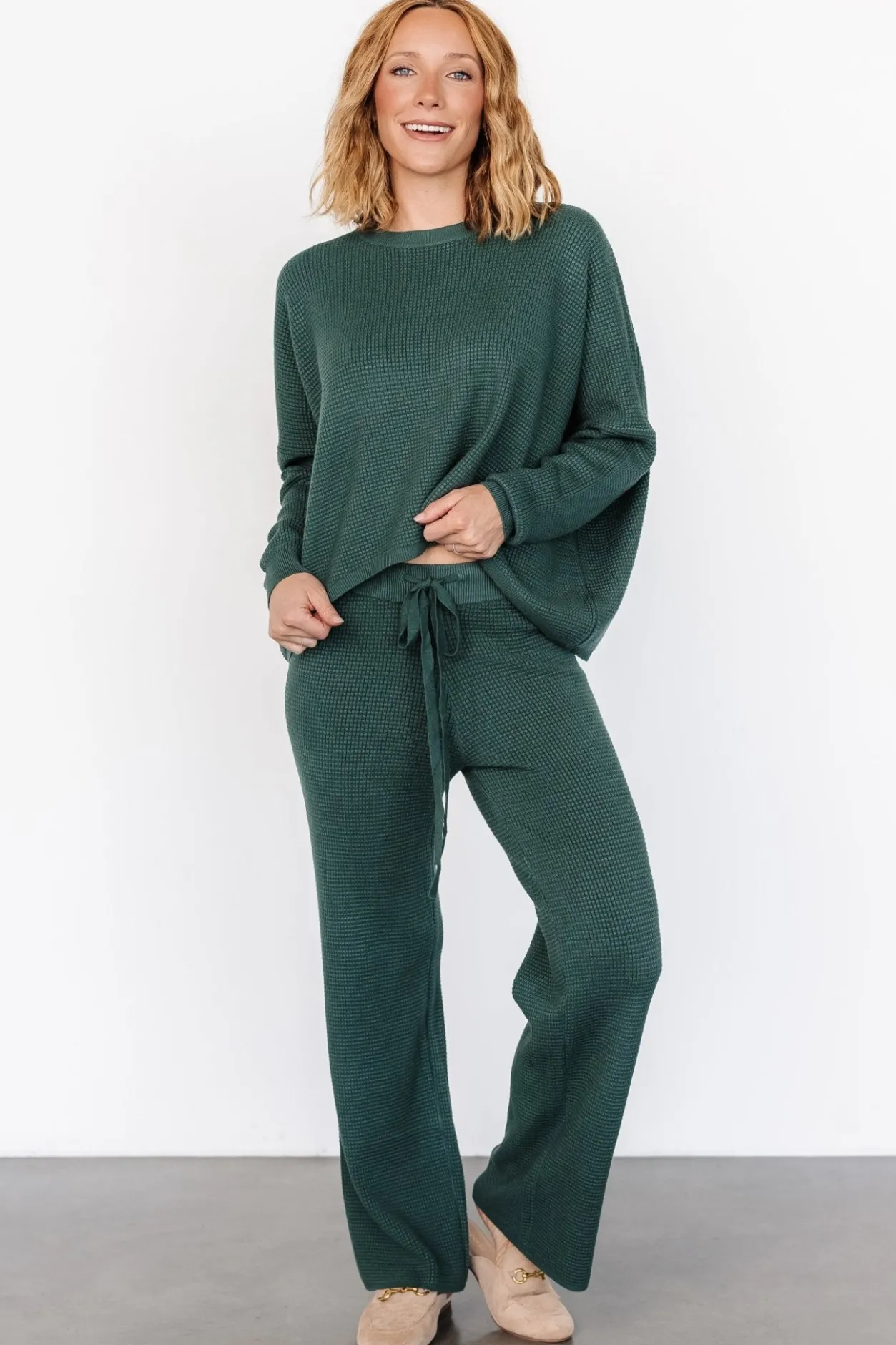 Fashion Baltic Born Owen Waffle Sweater Top | Green