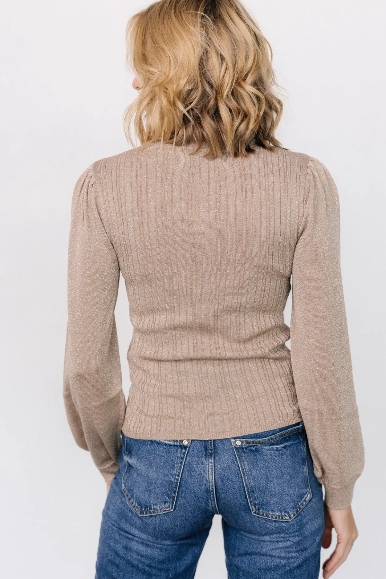 Clearance Baltic Born Padma Shimmer Sweater Top | Latte