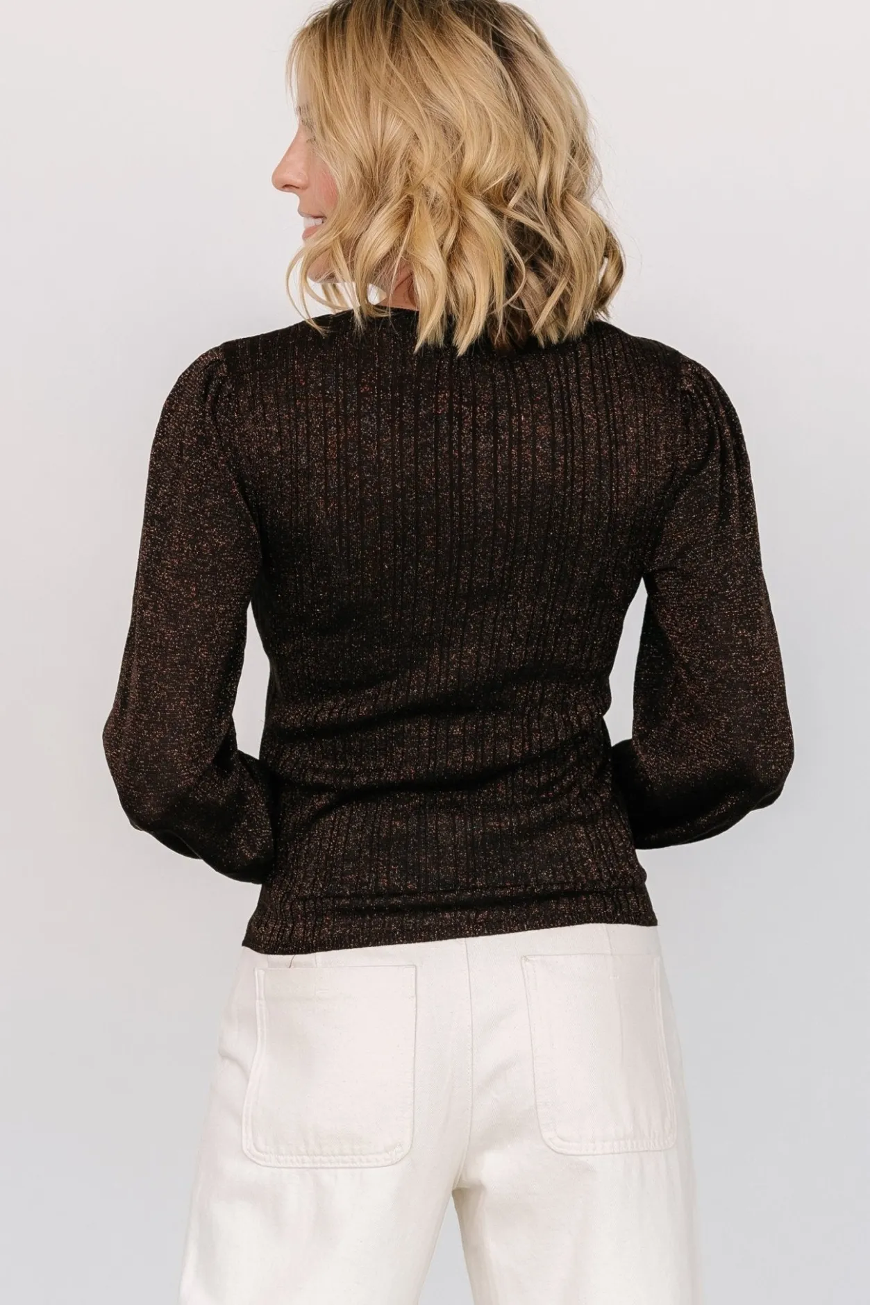 New Baltic Born Padma Shimmer Sweater Top | Chocolate