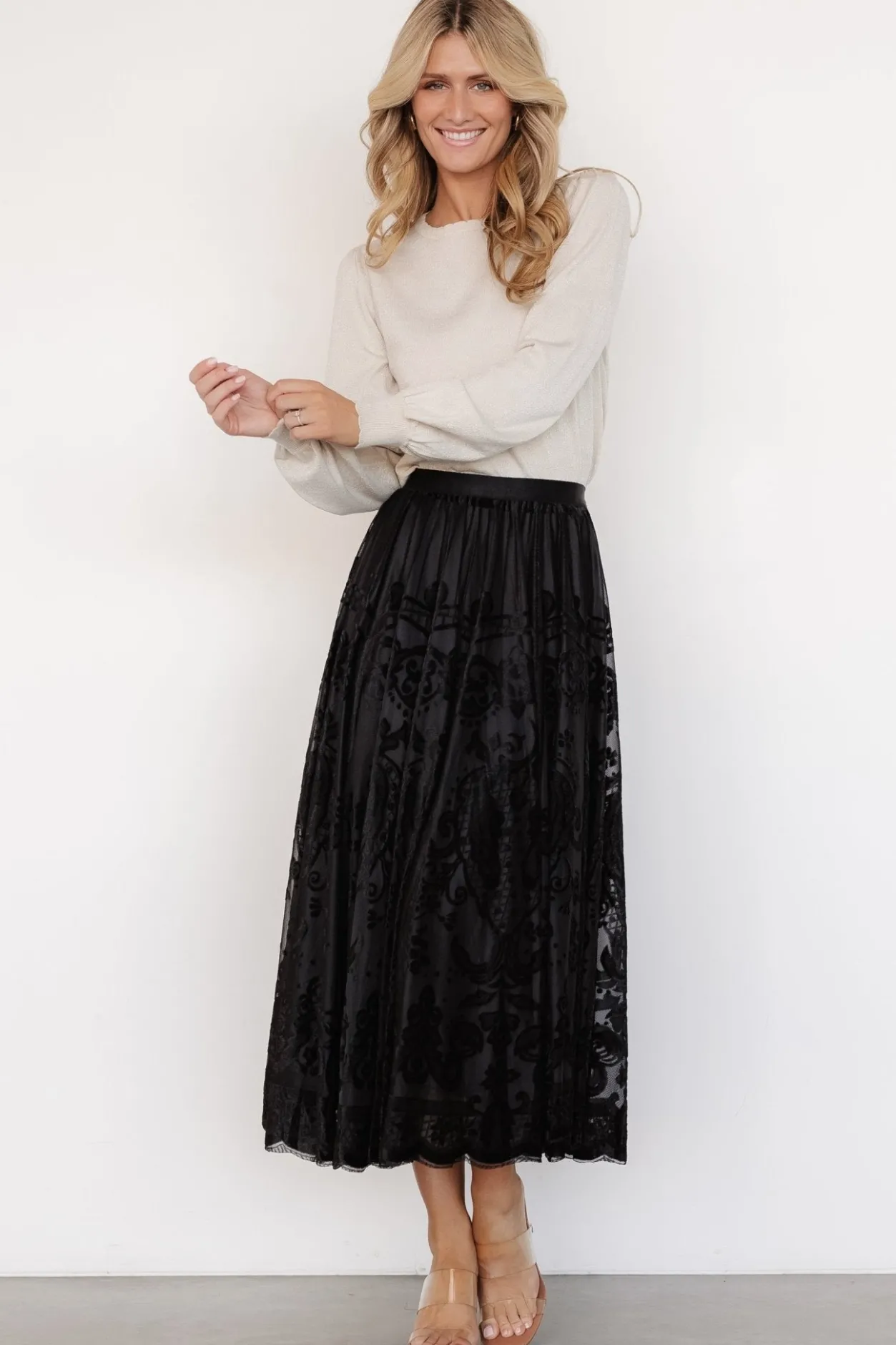Online Baltic Born Palini Velvet Skirt | Black
