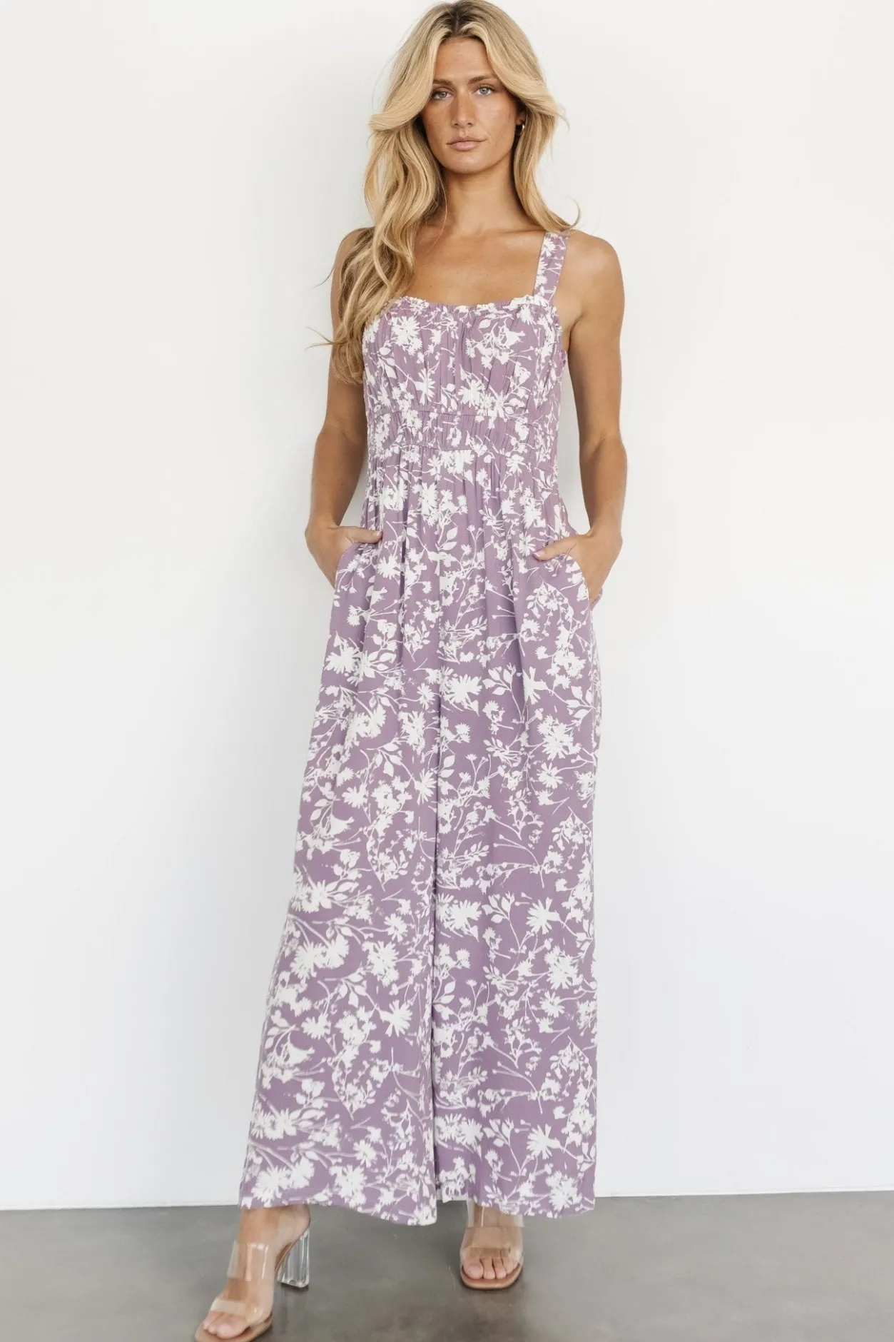 Clearance Baltic Born Palisades Tank Jumpsuit | Lavender Print LavenderPrint