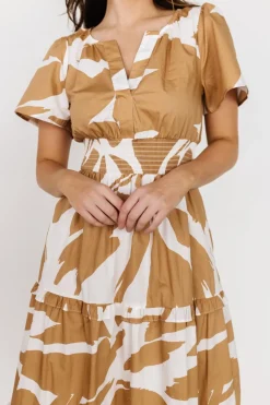 Fashion Baltic Born Palmer Tiered Maxi Dress | Camel + White Camel+White