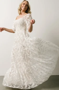 Discount Baltic Born Paloma Smocked Feather Maxi Dress | Off White OffWhite