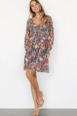 Sale Baltic Born Parker Short Dress | Blue + Orange Floral Blue+OrangeFloral