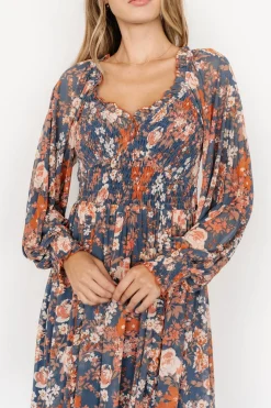 Sale Baltic Born Parker Short Dress | Blue + Orange Floral Blue+OrangeFloral