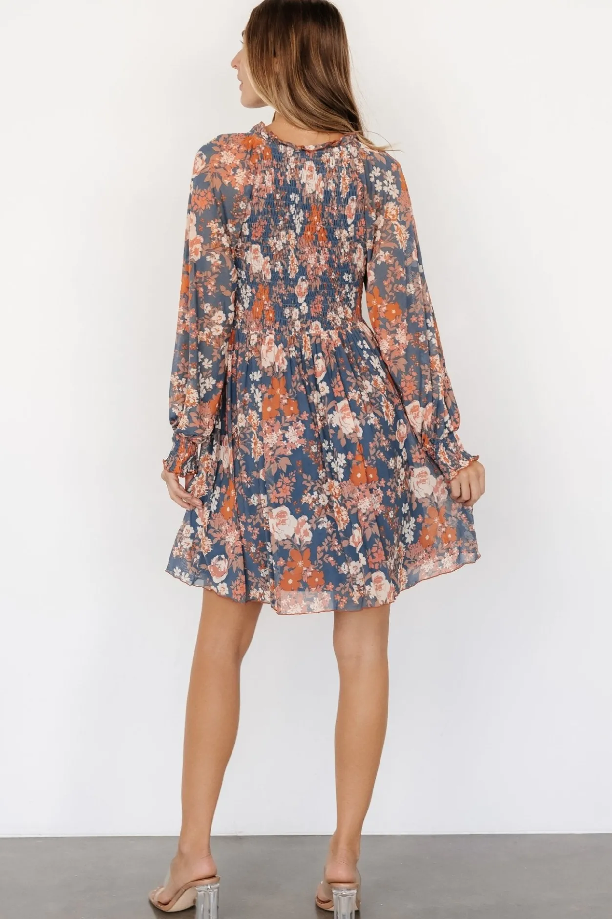 Sale Baltic Born Parker Short Dress | Blue + Orange Floral Blue+OrangeFloral