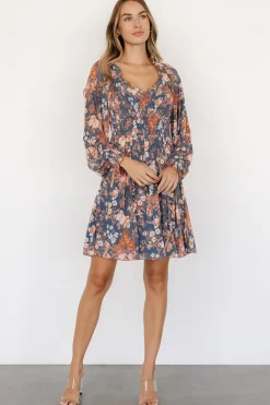 Sale Baltic Born Parker Short Dress | Blue + Orange Floral Blue+OrangeFloral