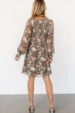 Sale Baltic Born Parker Short Dress | Olive Multi Floral OliveMultiFloral