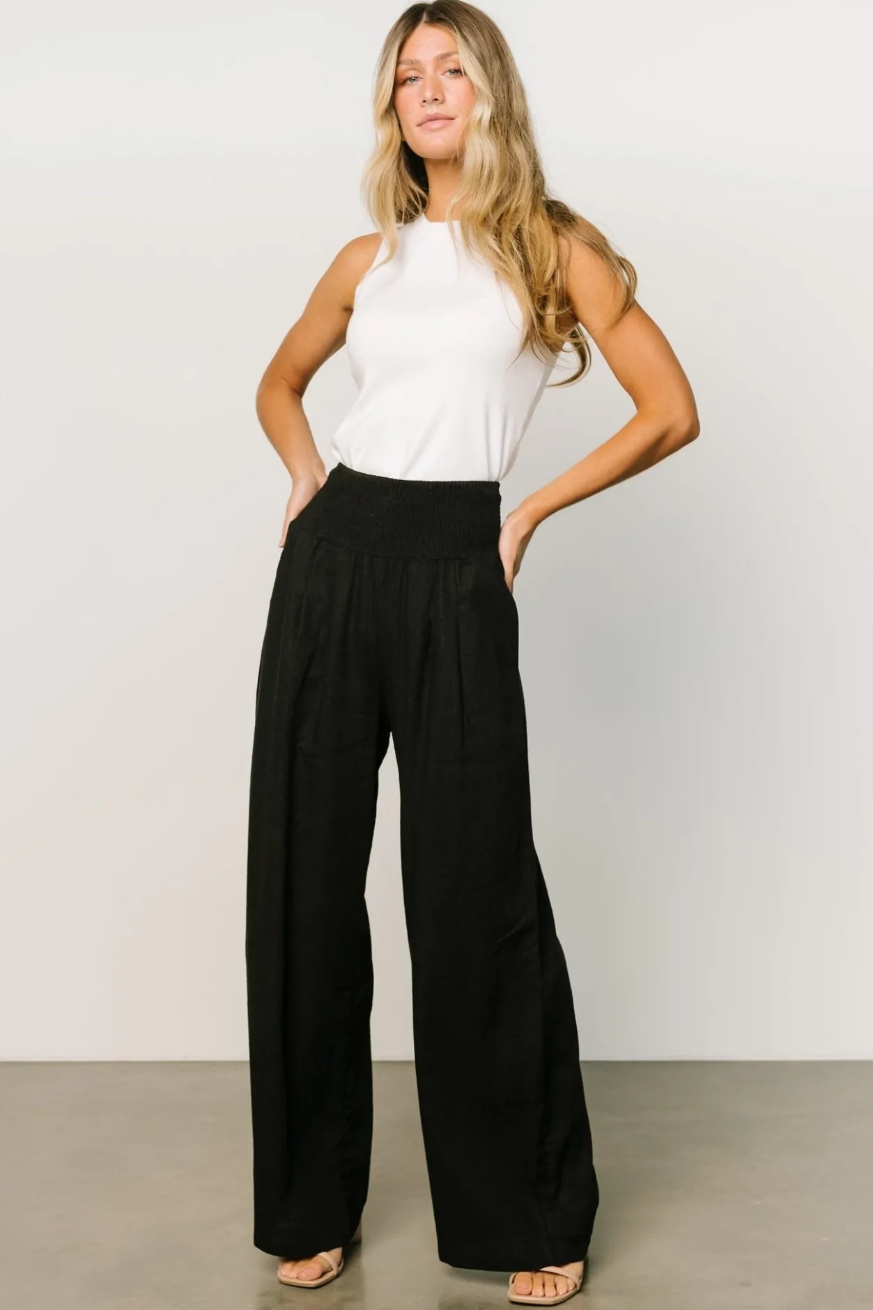 Clearance Baltic Born Parvati Smocked Waist Pants | Black