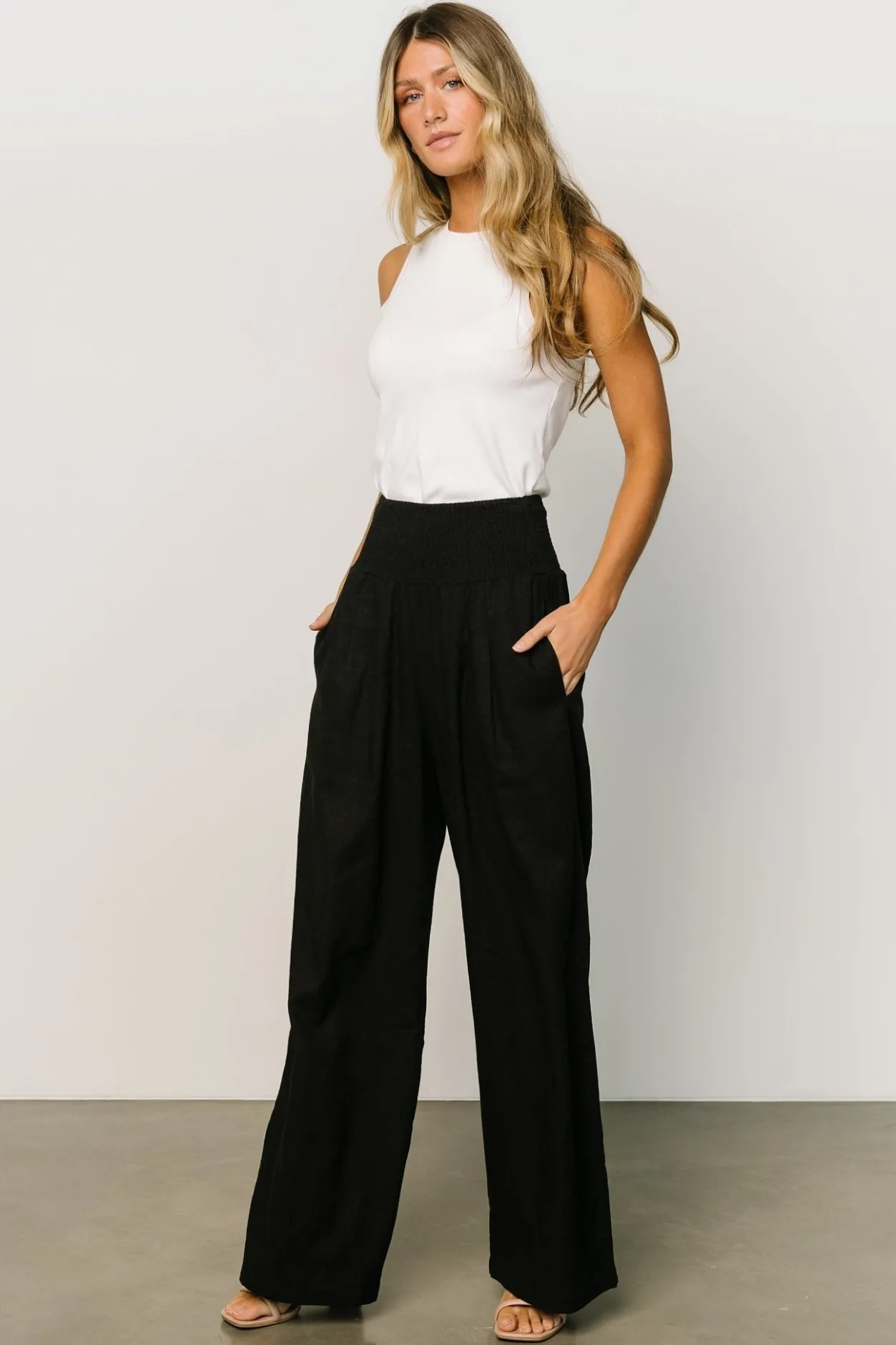 Clearance Baltic Born Parvati Smocked Waist Pants | Black