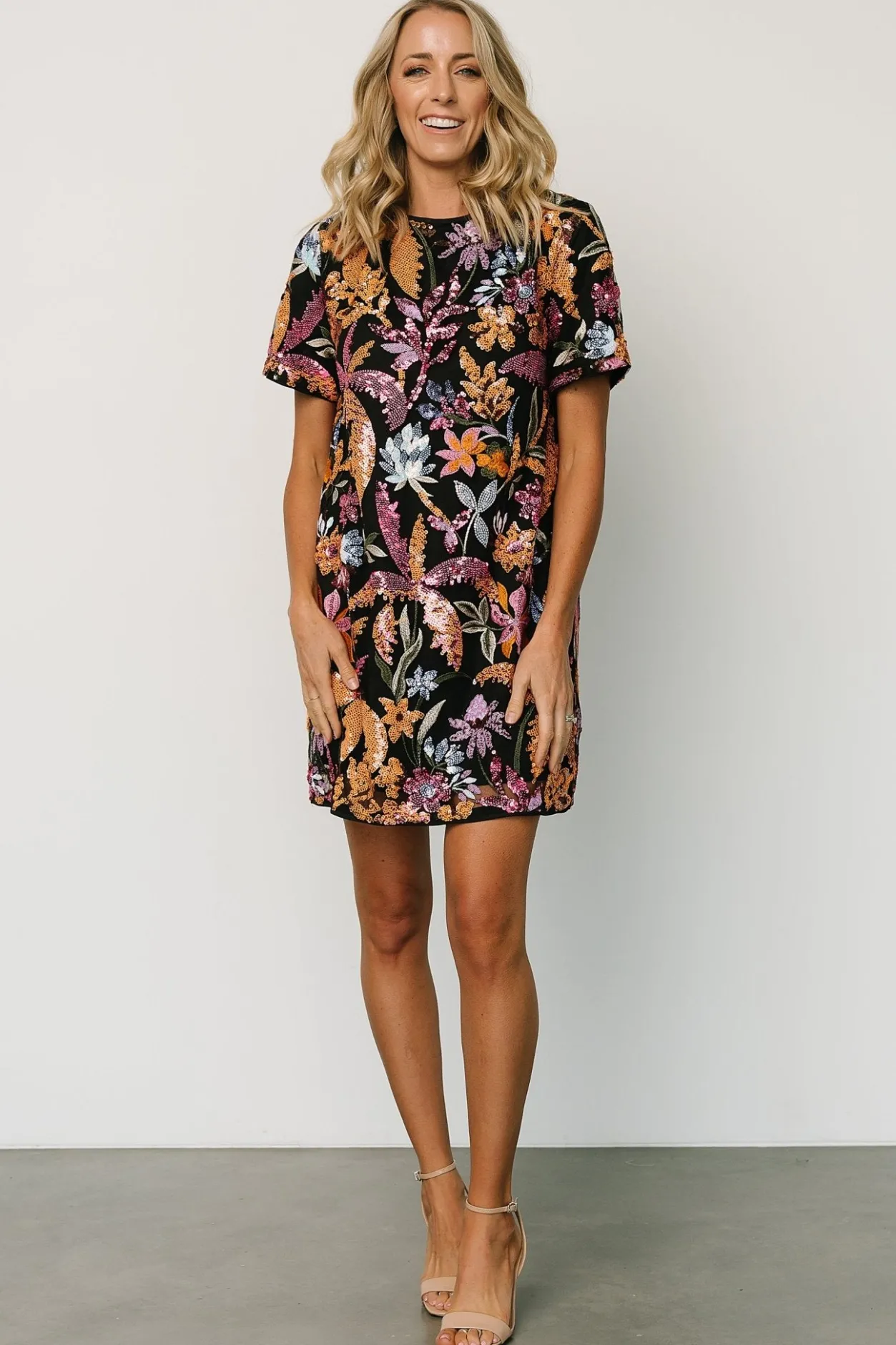 Sale Baltic Born Patricia Sequin Short Dress | Black