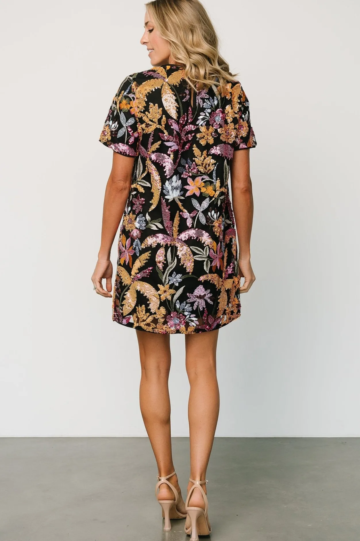 Sale Baltic Born Patricia Sequin Short Dress | Black